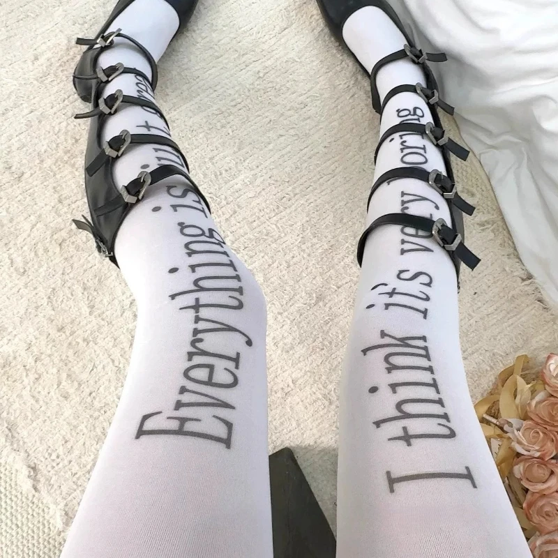 Y2K Letter Print Tights, Gothic Slogan Tights, High-Stretch, Women's Trendy Everyday Street Style Harajuku Tights for Party
Y2K Letter Print Tights, Gothic Slogan Tights, High-Stretch, Women's Trendy Everyday Street Style Harajuku Tights for Party