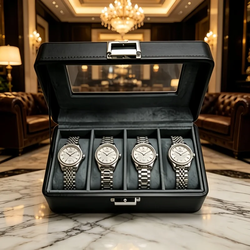 Father's Day Gift 4 Slot Watch Box Set, Lockable Men Watch Organizer + Storage Bag, Birthday Gift for Dad Husband
Father's Day Gift 4 Slot Watch Box Set, Lockable Men Watch Organizer + Storage Bag, Birthday Gift for Dad Husband