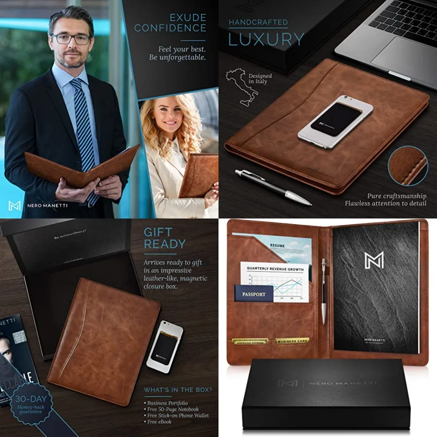 ather Portfolio Folder - Business PU ather Notepad Holder for Resumes, gal Pad Executive Binder, Professional Padfolio Notebook
ather Portfolio Folder - Business PU ather Notepad Holder for Resumes, gal Pad Executive Binder, Professional Padfolio Notebook
