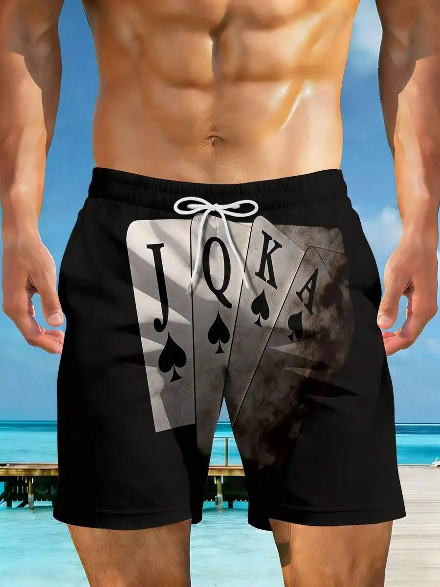 Mens Beach Shorts With 3D Print Jack Queen King Ace Spades Design
Mens Beach Shorts With 3D Print Jack Queen King Ace Spades Design