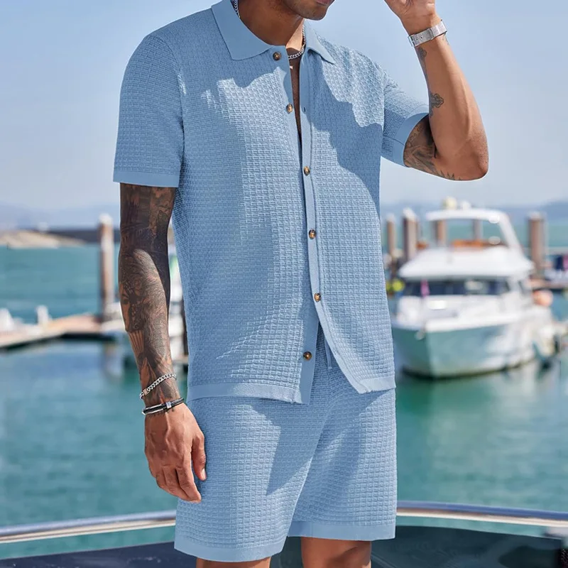 Summer Vintage Two Piece Set Men Fashion Solid Short Sleeve Button Lapel Shirt Tops&Shorts Suit Male Streetwear 2024 Tracksuit
Summer Vintage Two Piece Set Men Fashion Solid Short Sleeve Button Lapel Shirt Tops&Shorts Suit Male Streetwear 2024 Tracksuit