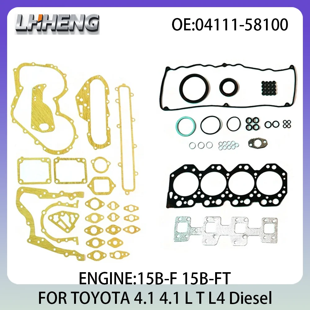 Engine Full Overhaul Gasket Set For TOYOTA COASTER DYNA 200 250 15B-F 15B-FT 04111-58100 4.1L 4.1 L T L4 Diesel 95-04 
Engine Full Overhaul Gasket Set For TOYOTA COASTER DYNA 200 250 15B-F 15B-FT 04111-58100 4.1L 4.1 L T L4 Diesel 95-04