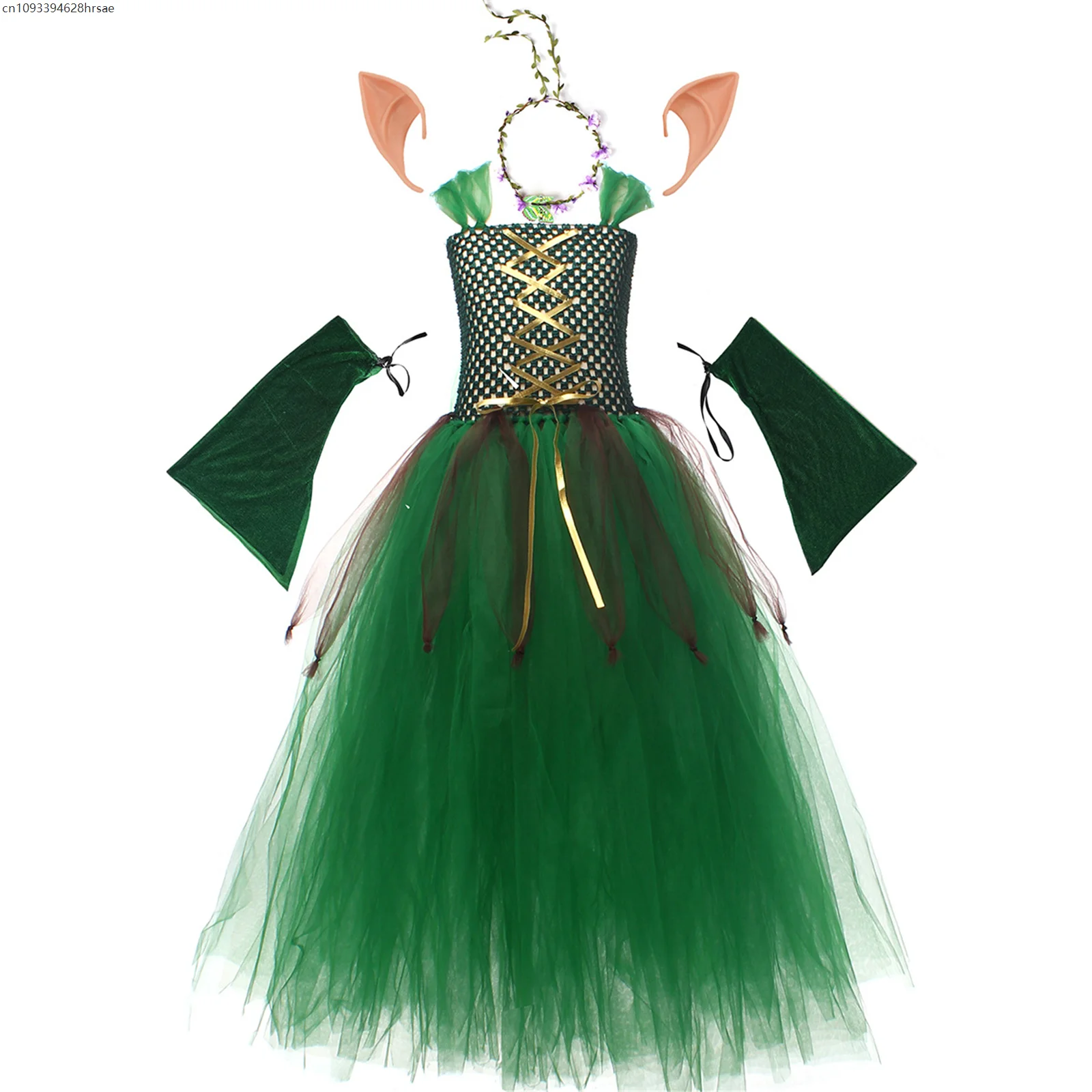 Kids Elf Cosplay Girls Green Tutu Dress Costume Children Roleplay Dance Performence Stage Skirts Elf Earrings Halloween Outfits 
Kids Elf Cosplay Girls Green Tutu Dress Costume Children Roleplay Dance Performence Stage Skirts Elf Earrings Halloween Outfits