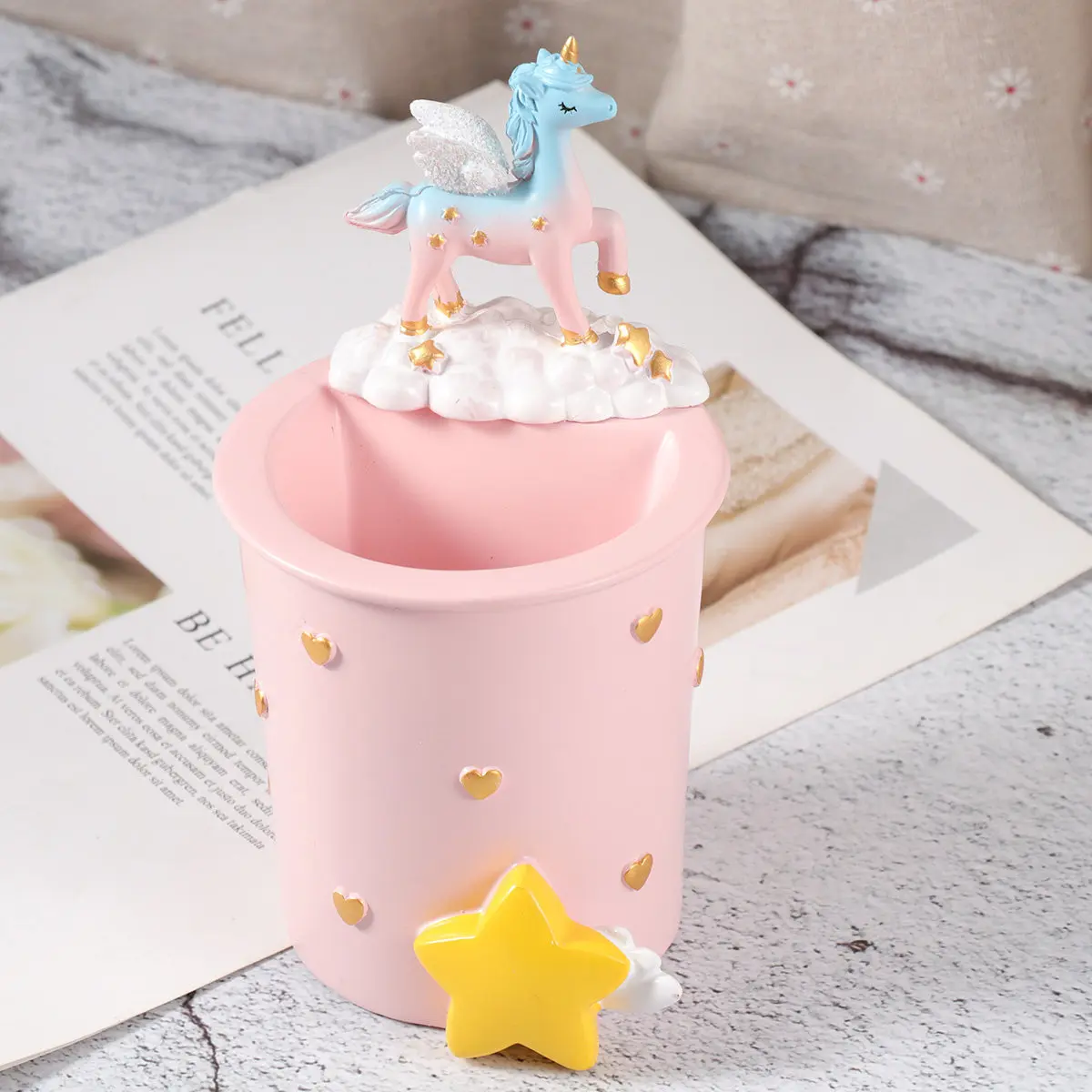 Cartoon Unicorn Resin Pen Holder Desktop Organizer for Pencils Pens Cosmetics Chopsticks Sturdy Scratch Resistant Stationery
Cartoon Unicorn Resin Pen Holder Desktop Organizer for Pencils Pens Cosmetics Chopsticks Sturdy Scratch Resistant Stationery