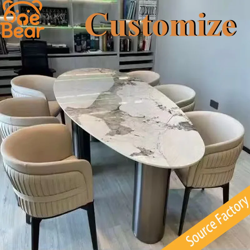 Customizable Solid Frame Marble Dining Table, Simple Style Rectangular Table for Indoor Home Dining Area.
Customizable Solid Frame Marble Dining Table, Simple Style Rectangular Table for Indoor Home Dining Area.