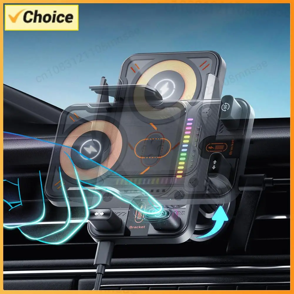 Беспроводное автомобильное зарядное устройство 15 Вт с креплением на воздуховод и автоматическим зажимом для телефона, автомобильные аксессуары
Беспроводное автомобильное зарядное устройство 15 Вт с креплением на воздуховод и автоматическим зажимом для телефона, автомобильные аксессуары