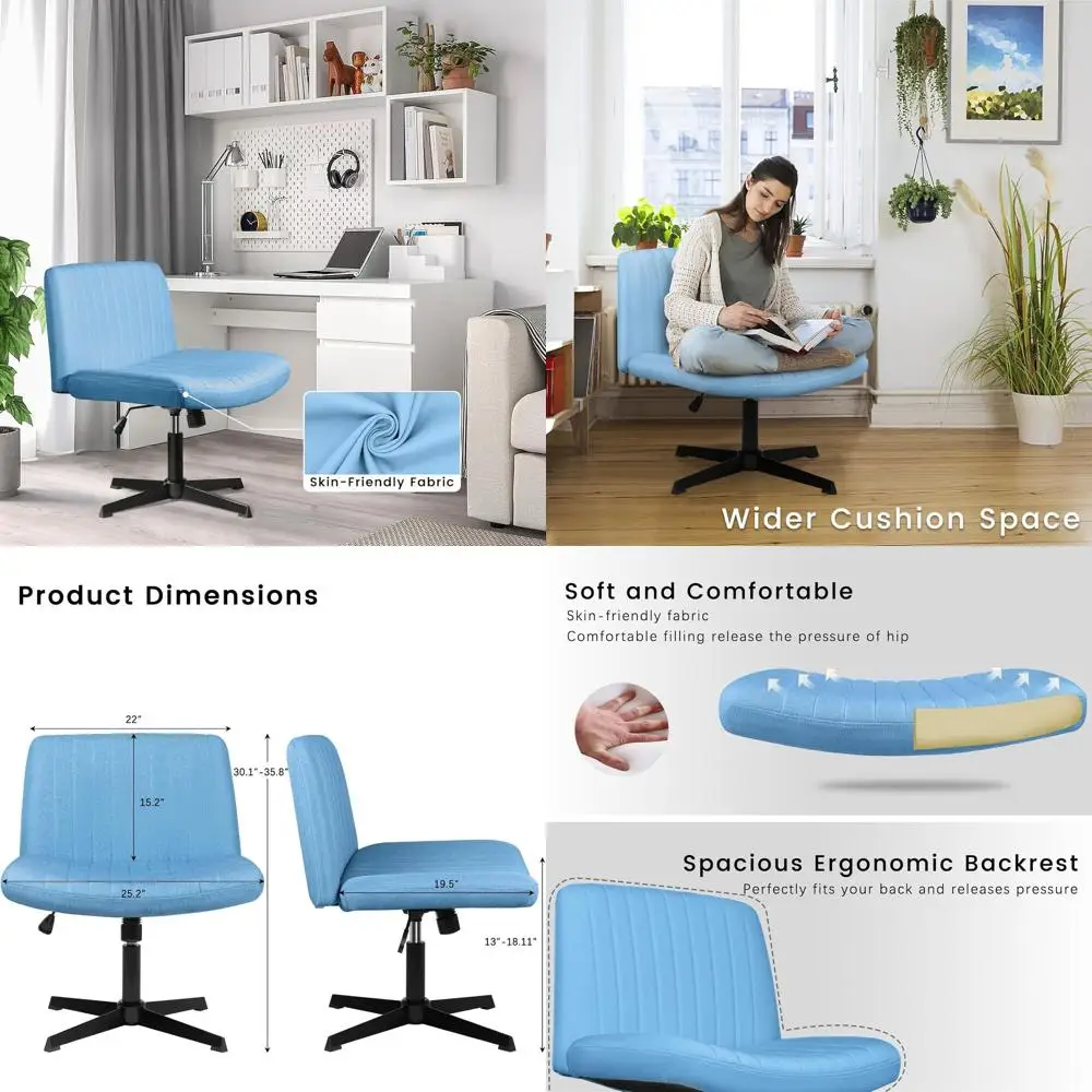 Mid-Back Fabric Swivel Chair with Adjustable Height for Home Office, Light Blue
Mid-Back Fabric Swivel Chair with Adjustable Height for Home Office, Light Blue