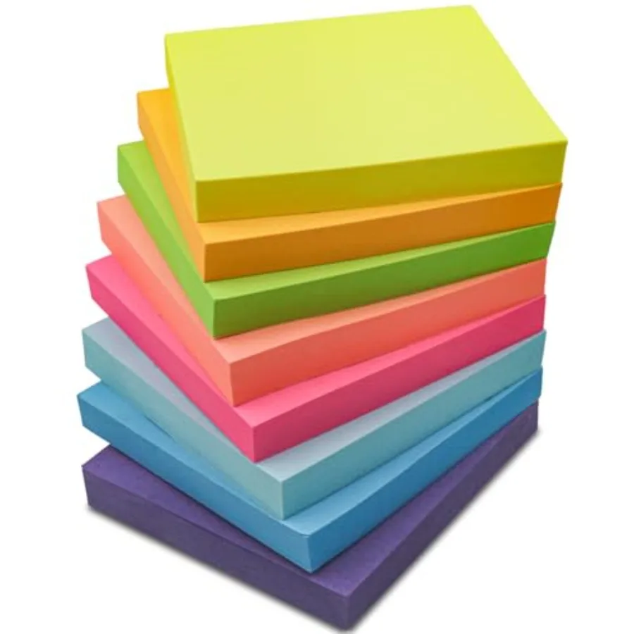 Sticky Notes 3x3, 8 Pack Sticky Pads 100 Sheet/Pad, Bulk Sticky Note Pads, Multicolor Self-Sticky Notes Pad - Teacher Classroom
Sticky Notes 3x3, 8 Pack Sticky Pads 100 Sheet/Pad, Bulk Sticky Note Pads, Multicolor Self-Sticky Notes Pad - Teacher Classroom