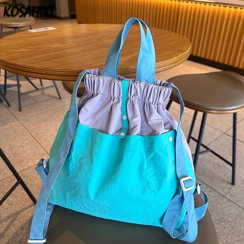 Contrast Color Grunge Fashion Handbags Women Chic Casual All Match Schoolbags Patchwork Pleated Students Backpacks Y2k Aesthetic
Contrast Color Grunge Fashion Handbags Women Chic Casual All Match Schoolbags Patchwork Pleated Students Backpacks Y2k Aesthetic