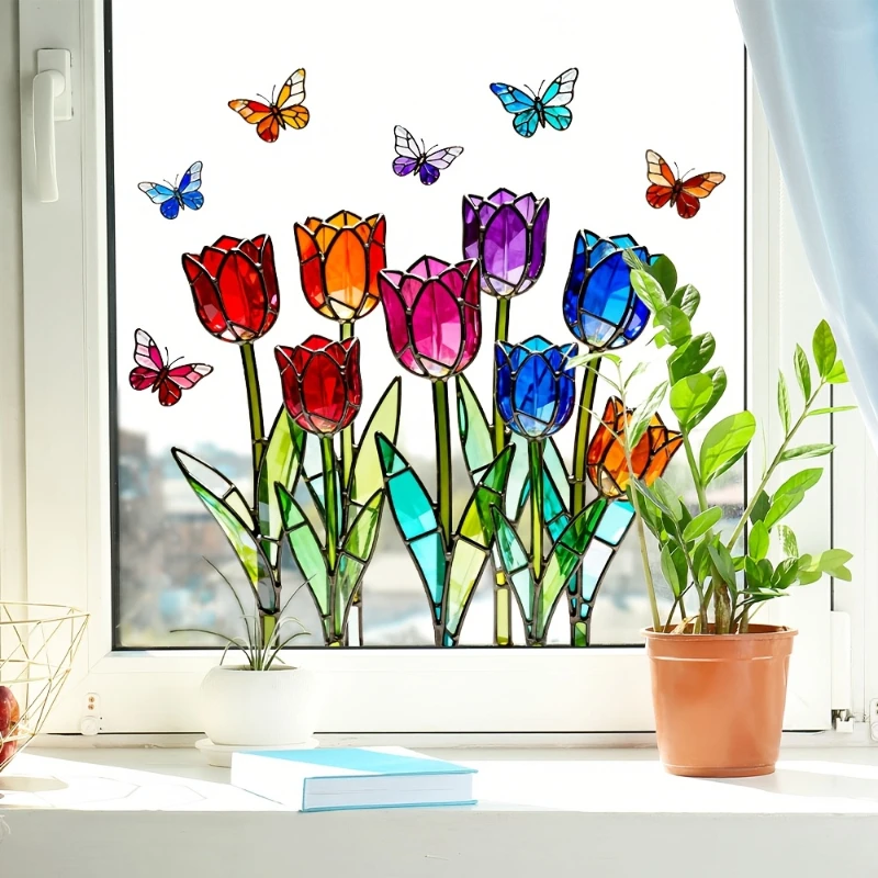 1PCS Painted Tulip Colorful Butterfly Leaf Glass Doors and Windows Home Decoration Window Flower Wall Stickers
1PCS Painted Tulip Colorful Butterfly Leaf Glass Doors and Windows Home Decoration Window Flower Wall Stickers