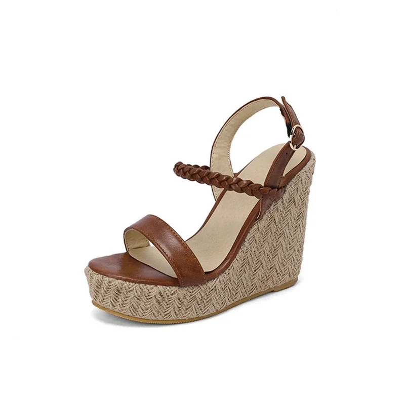 Luxury Sandals Women Designers Wedge Heels Fashion Straw Buckle Open Toe Platform Shoes Female Zapatos Mujer Big Size 48 699-32
Luxury Sandals Women Designers Wedge Heels Fashion Straw Buckle Open Toe Platform Shoes Female Zapatos Mujer Big Size 48 699-32