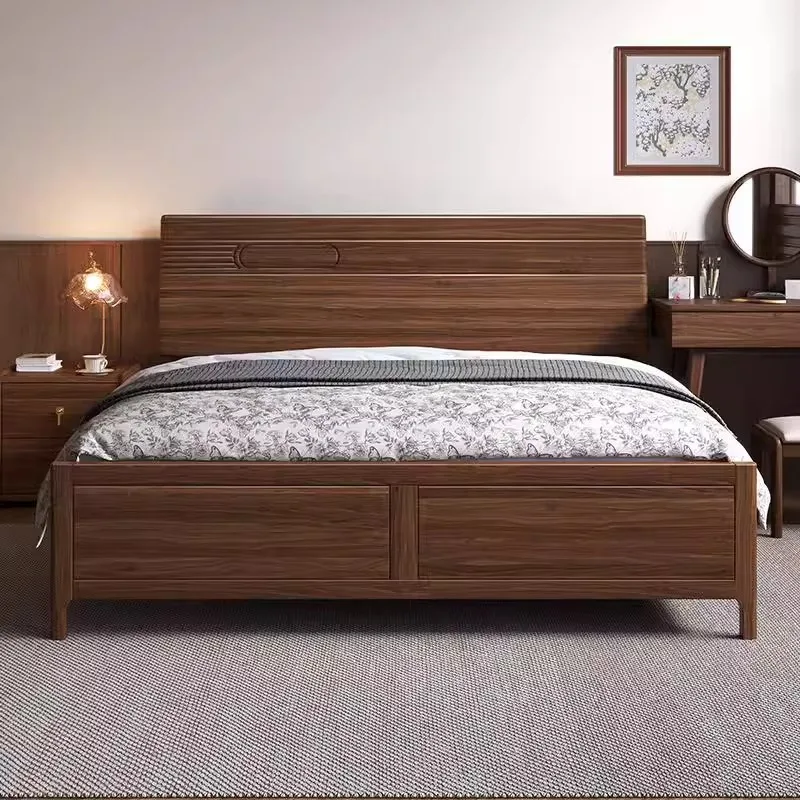 New Chinese black walnut solid wood bed Modern simple all solid wood single double bed New home master bedroom wedding bed
New Chinese black walnut solid wood bed Modern simple all solid wood single double bed New home master bedroom wedding bed