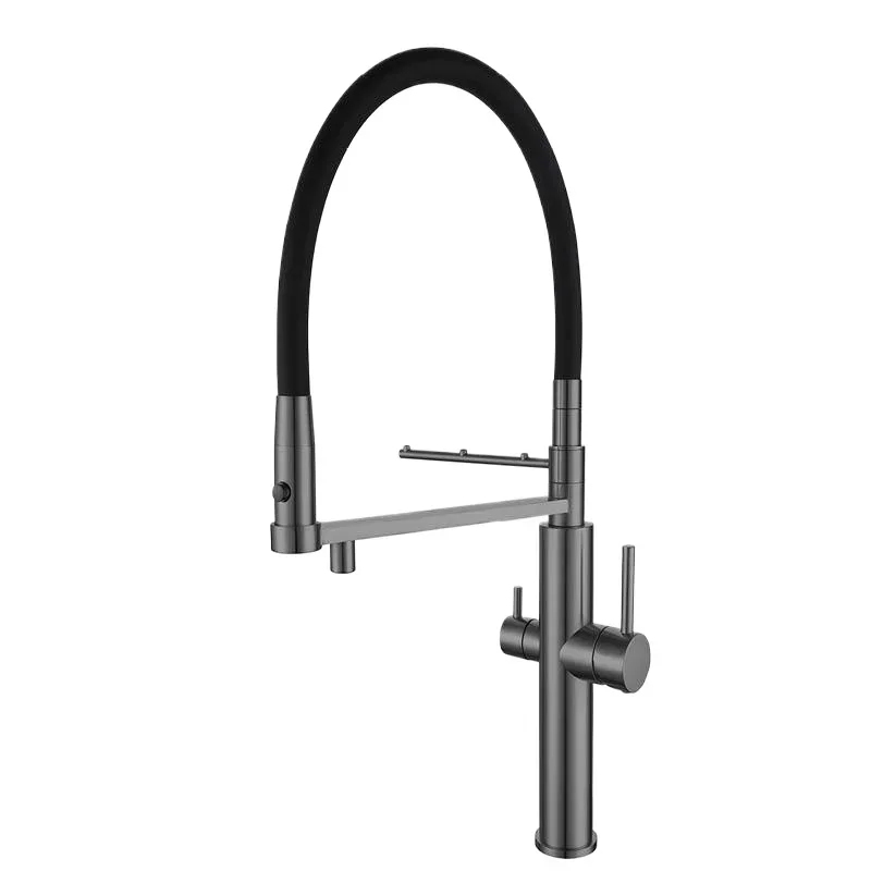 Kitchen faucet water purification three-in-one hot and cold gun gray all-copper vegetable basin sink hanging rod pull-out faucet
Kitchen faucet water purification three-in-one hot and cold gun gray all-copper vegetable basin sink hanging rod pull-out faucet