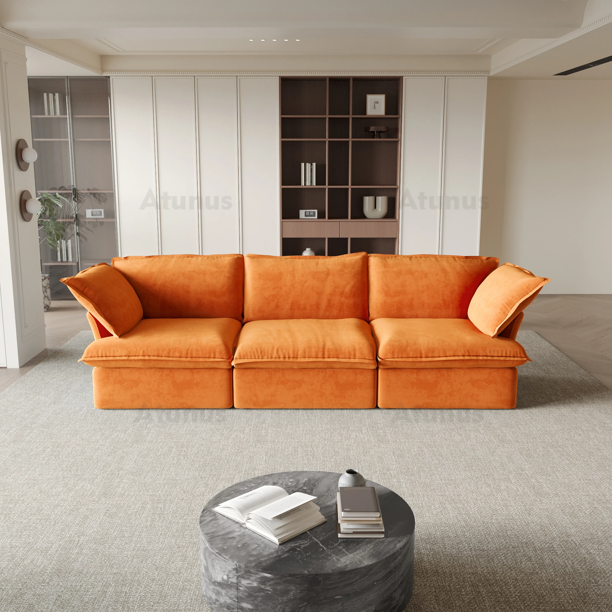 ATUNUS Orange Soft Velvet Fabric Modular Sofa Living Room Furniture Removable and Washable Corner Sectional Couch Sofa Set
ATUNUS Orange Soft Velvet Fabric Modular Sofa Living Room Furniture Removable and Washable Corner Sectional Couch Sofa Set