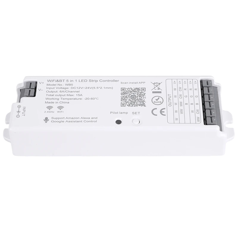 T23C WB5 RF Wi-Fi Bluetooth контроллер светодиодных лент RGB CCT RGBW 5в1 с регулируемой яркостью DC12-24V контроллер освещения для приложения Smart Life
T23C WB5 RF Wi-Fi Bluetooth контроллер светодиодных лент RGB CCT RGBW 5в1 с регулируемой яркостью DC12-24V контроллер освещения для приложения Smart Life