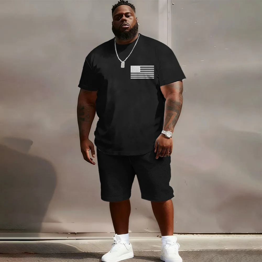 S-9xl Большой и высокий комплект с короткими рукавами больших размеров (Элемент флага): — Прочный легкий материал, Стильные детали с принтом флага,
S-9xl Большой и высокий комплект с короткими рукавами больших размеров (Элемент флага): — Прочный легкий материал, Стильные детали с принтом флага,