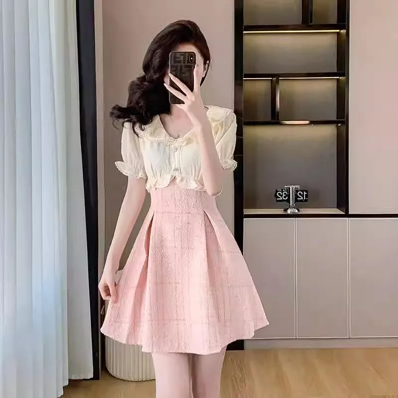Summer French Vintage Small Fragrance Tweed Dresses For Women Korean Fashion Sweet Mini Dress Vestidos Chic Dress Robe Femme
Summer French Vintage Small Fragrance Tweed Dresses For Women Korean Fashion Sweet Mini Dress Vestidos Chic Dress Robe Femme