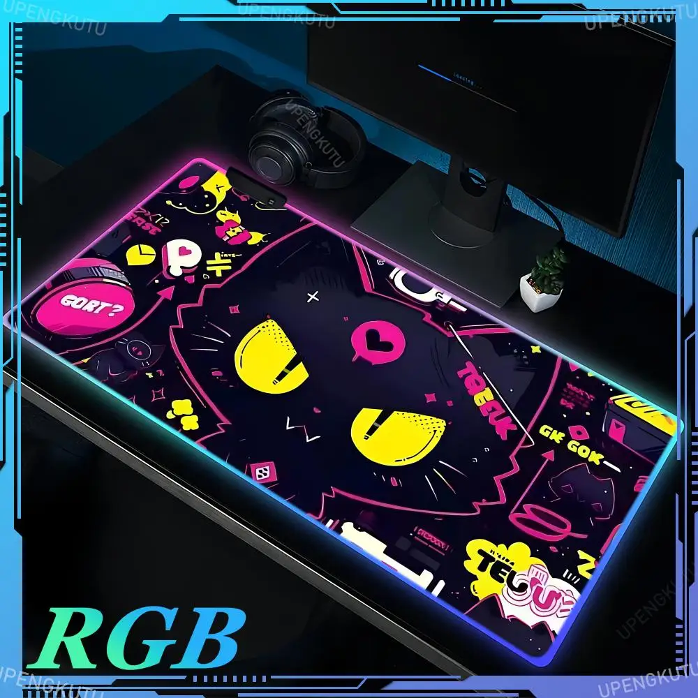 Cute black cat Mouse Pad RGB Gaming Mousepad Colorful LED Luminous Table Mats XXL Gamer Computer Backlight Keyboard Accessories
Cute black cat Mouse Pad RGB Gaming Mousepad Colorful LED Luminous Table Mats XXL Gamer Computer Backlight Keyboard Accessories