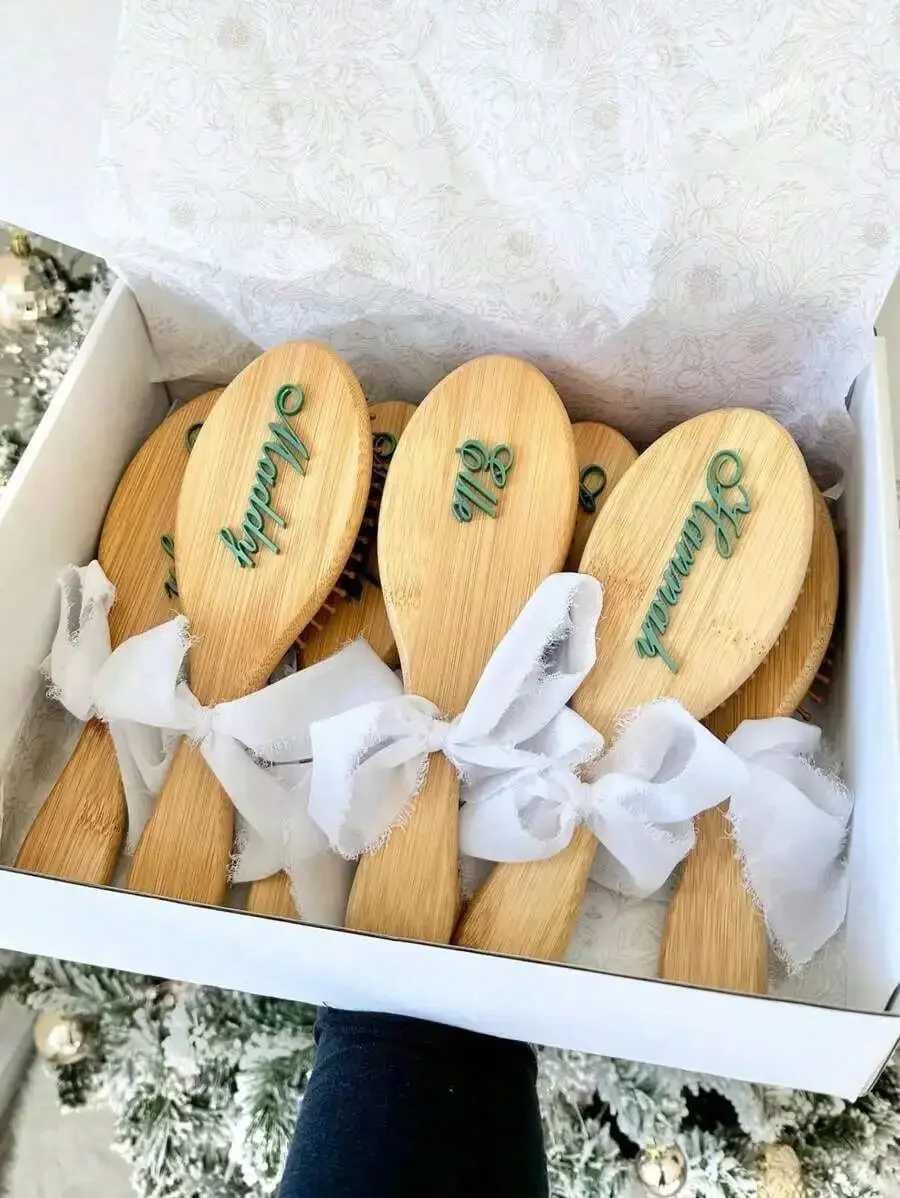 Personalized Bamboo Hair Brush With Engraved Name, Anti-Static Styling Brush For Women
Personalized Bamboo Hair Brush With Engraved Name, Anti-Static Styling Brush For Women