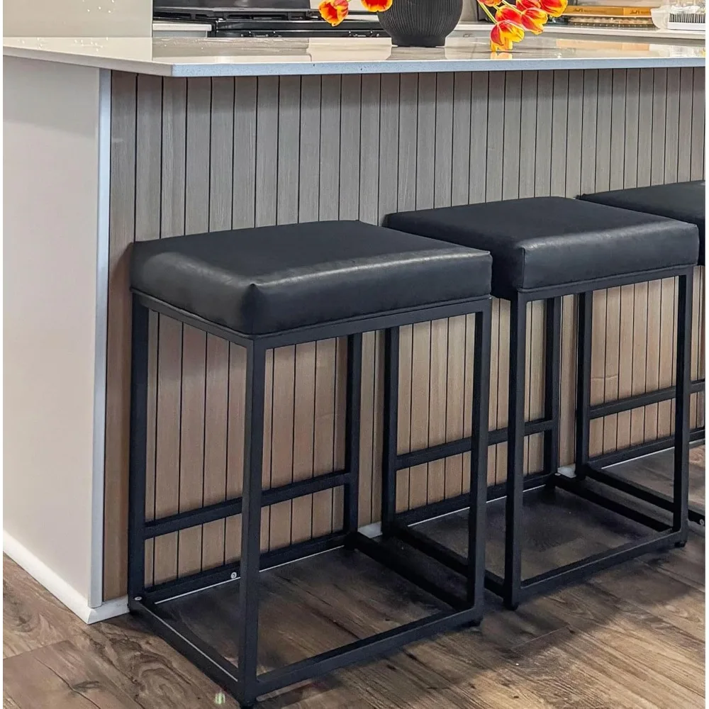 24 Inch Counter Height Bar Stools Set of 2, Upholstered Bar Stools for Kitchen Island, Counter Stools with Faux Leather Cushion
24 Inch Counter Height Bar Stools Set of 2, Upholstered Bar Stools for Kitchen Island, Counter Stools with Faux Leather Cushion