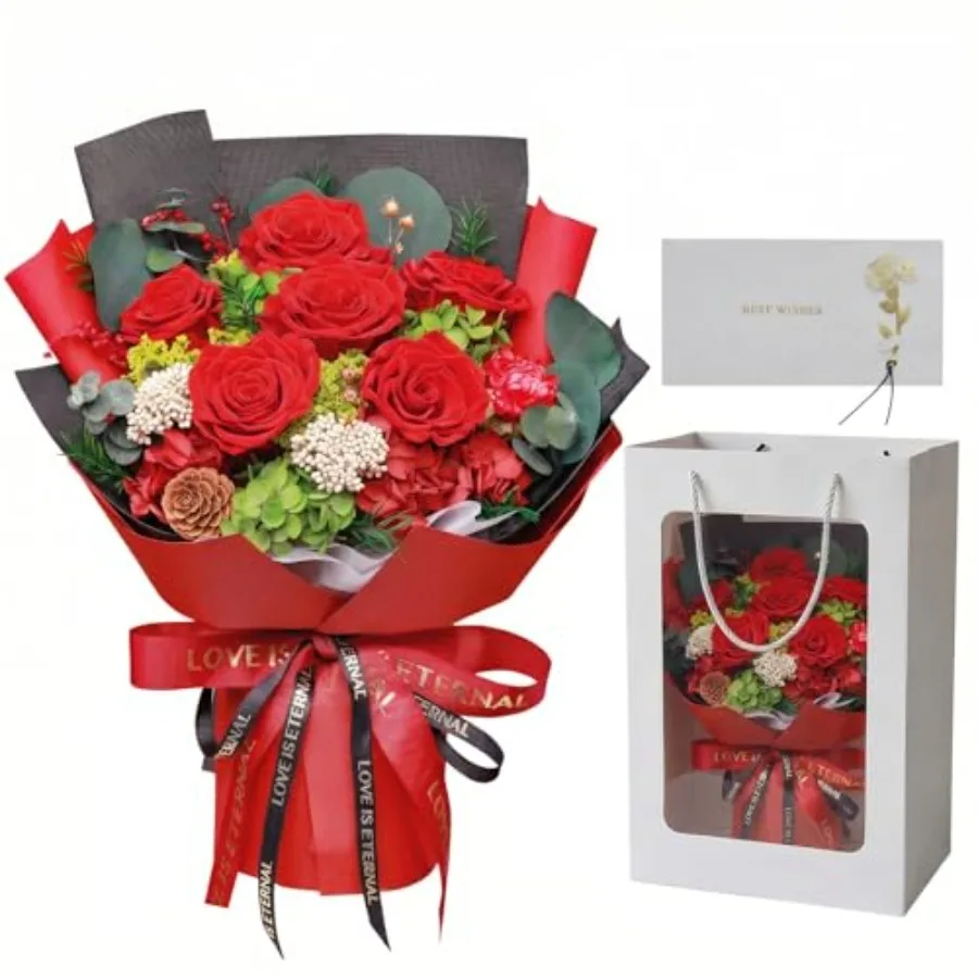 Preserved Rose Bouquet, 100% Real Flowers for Women Mother Wife, Long-Lasting Eternal Roses with Gift Box, Forever Flowers for
Preserved Rose Bouquet, 100% Real Flowers for Women Mother Wife, Long-Lasting Eternal Roses with Gift Box, Forever Flowers for