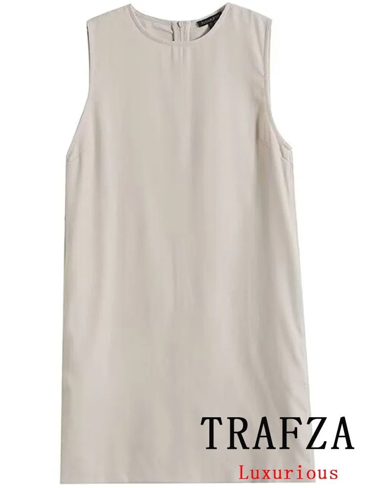 TRAFZA Vintage Casual Chic Women Dress Solid O-Neck Zipper Sleeveless Straight Vestidos Fashion 2024 Spring Summer Holiday Dress
TRAFZA Vintage Casual Chic Women Dress Solid O-Neck Zipper Sleeveless Straight Vestidos Fashion 2024 Spring Summer Holiday Dress