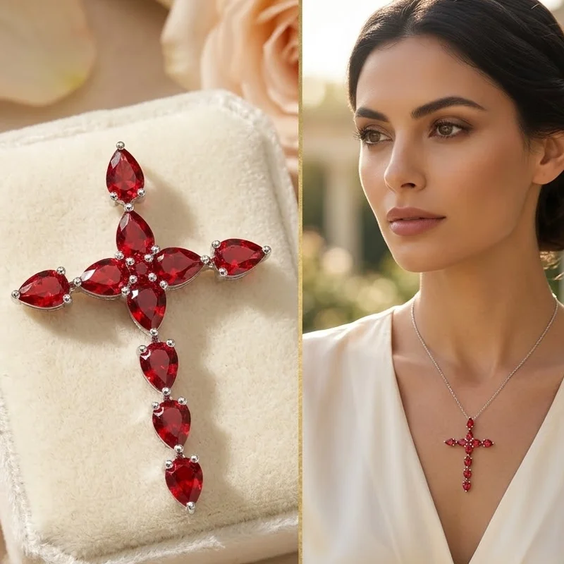 Buy 5 Get 1 Free 51x35mm Cross Red Blood Ruby Rich Blue Violet Tanzanite CZ Daily Wear Women Silver Pendant
Buy 5 Get 1 Free 51x35mm Cross Red Blood Ruby Rich Blue Violet Tanzanite CZ Daily Wear Women Silver Pendant