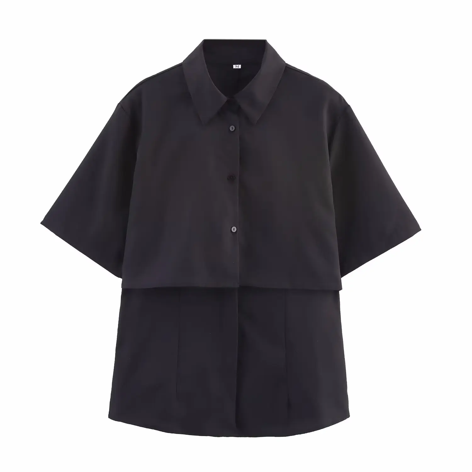 UNIZERA women's shirt with simple short sleeved collar and double layered design casual temperament summer new style shirt
UNIZERA women's shirt with simple short sleeved collar and double layered design casual temperament summer new style shirt