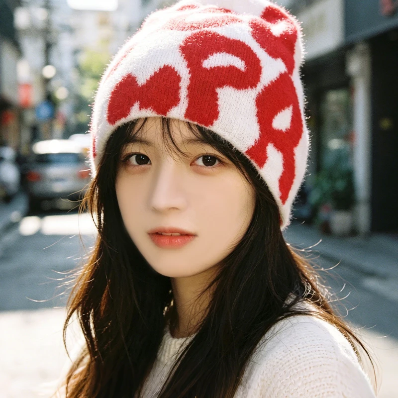 Y2K printed plush knitted cold hat | street wind warm pile hat in autumn and winter
Y2K printed plush knitted cold hat | street wind warm pile hat in autumn and winter