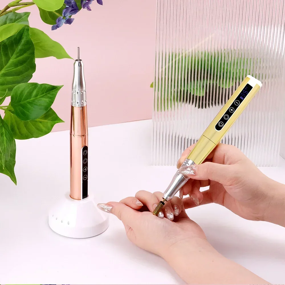 65W Professional 35000RPM New Color Cordless Ultra Smooth Coreless Motor Portable Nail Drill Pen With Charging Base
65W Professional 35000RPM New Color Cordless Ultra Smooth Coreless Motor Portable Nail Drill Pen With Charging Base