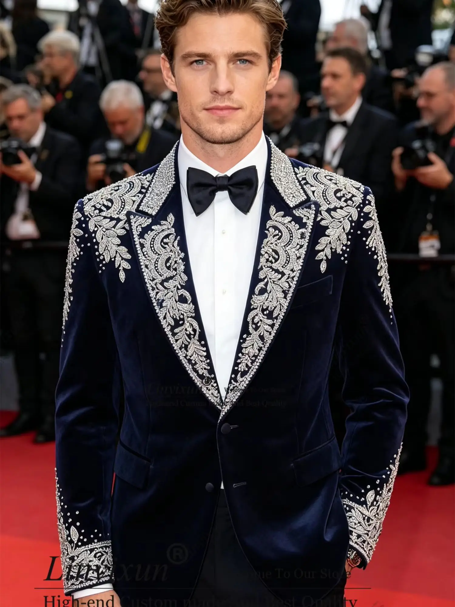 Luxurious Embroidery Diamond Beaded Suits Men 2 Pieces Groom Wedding Tuxedos Customized Fashion Party Blazers terno masculino
Luxurious Embroidery Diamond Beaded Suits Men 2 Pieces Groom Wedding Tuxedos Customized Fashion Party Blazers terno masculino