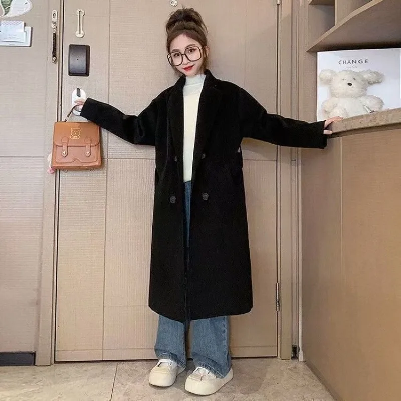 2025 New Autumn Winter Girl's Thickened Korean Style Wool Coat Stylish Long Length Elegant Versatile Coat for Toddler Girls
2025 New Autumn Winter Girl's Thickened Korean Style Wool Coat Stylish Long Length Elegant Versatile Coat for Toddler Girls