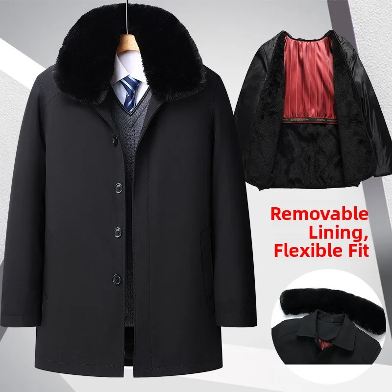 Men's Winter Jaet Thiened down Cotton Coat Middle-Aged And ly Faion Urban Sle Long Lengthened Coat with Fce
Men's Winter Jaet Thiened down Cotton Coat Middle-Aged And ly Faion Urban Sle Long Lengthened Coat with Fce