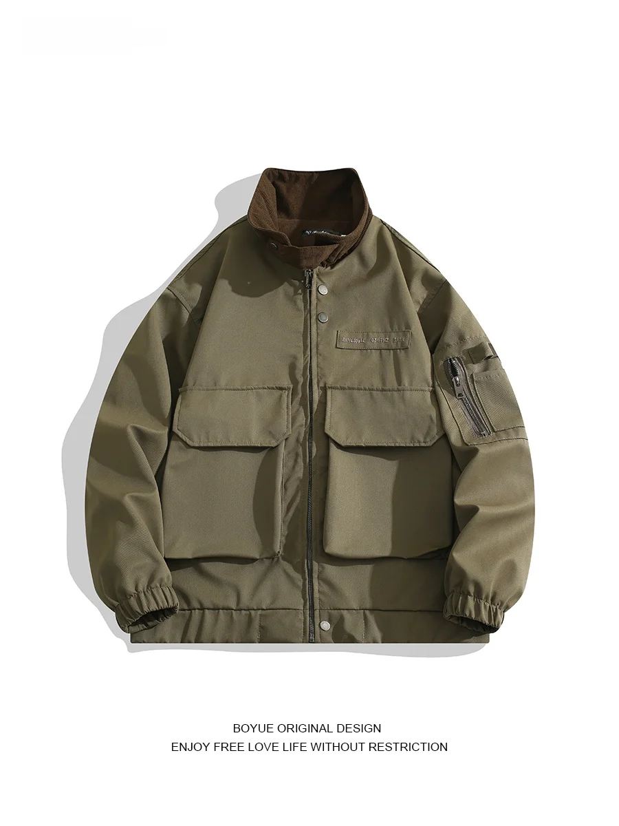 Мужская рабочая куртка Boyue с воротником-стойкой, комбинированная, универсальная, модная верхняя одежда для весны, осени и зимы
Мужская рабочая куртка Boyue с воротником-стойкой, комбинированная, универсальная, модная верхняя одежда для весны, осени и зимы