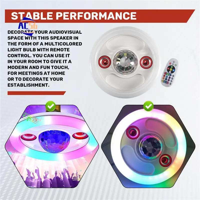 AC56-LED Красочная аудиолампа RGB Интеллектуальный пульт дистанционного управления Свет Музыка Красочный свет
AC56-LED Красочная аудиолампа RGB Интеллектуальный пульт дистанционного управления Свет Музыка Красочный свет