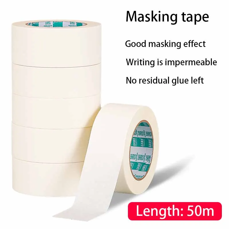 1PCS 50M Masking Tape White 10mm-50mm Single Side Tape Adhesive Crepe Paper for Oil Painting Sketch Drawing Supplies Car Paintin
1PCS 50M Masking Tape White 10mm-50mm Single Side Tape Adhesive Crepe Paper for Oil Painting Sketch Drawing Supplies Car Paintin