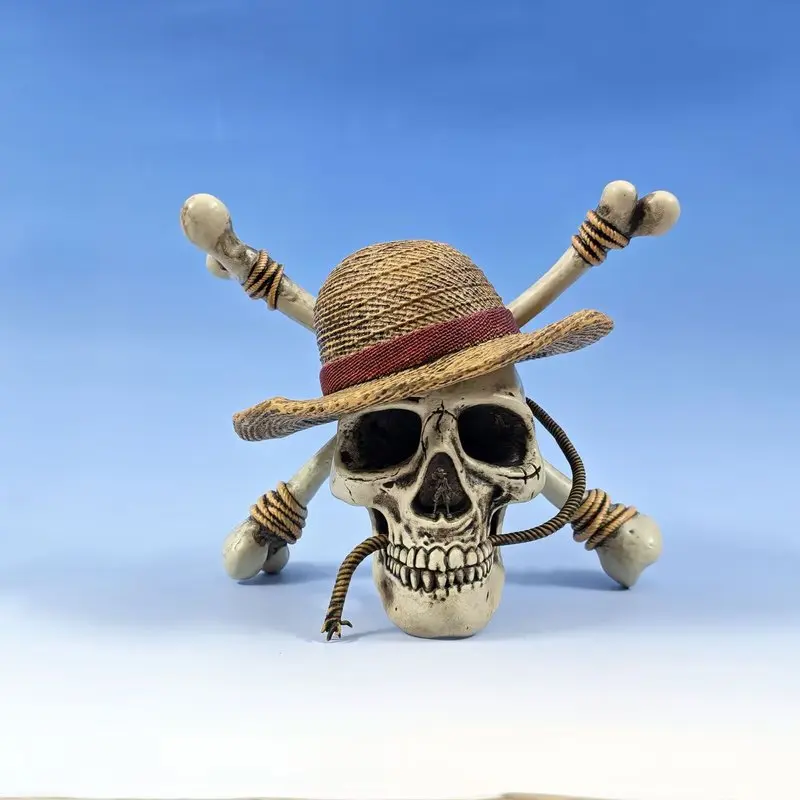 New One Piece Retro Gothic Skull Statue With Crossbones And Straw Hat Cool Pirate Desk Decoration Toy For Collectors
New One Piece Retro Gothic Skull Statue With Crossbones And Straw Hat Cool Pirate Desk Decoration Toy For Collectors