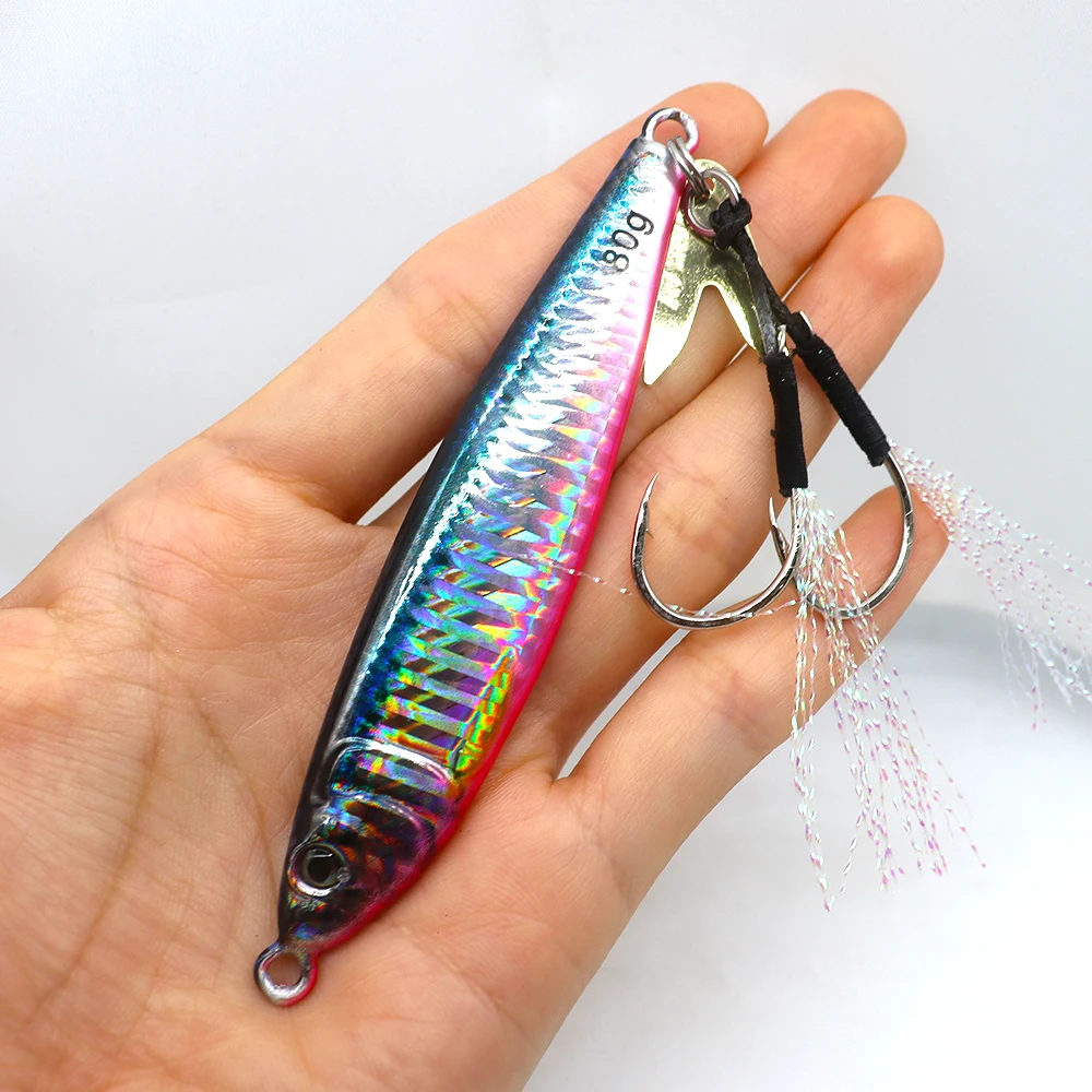 3D Metal Jigs 40G60G80G Saltwater Fishing Lure Drag Cast Shore Jigging Hard Bait Spoon Big Game Lures For Trout Tuna Mahi Marlin
3D Metal Jigs 40G60G80G Saltwater Fishing Lure Drag Cast Shore Jigging Hard Bait Spoon Big Game Lures For Trout Tuna Mahi Marlin