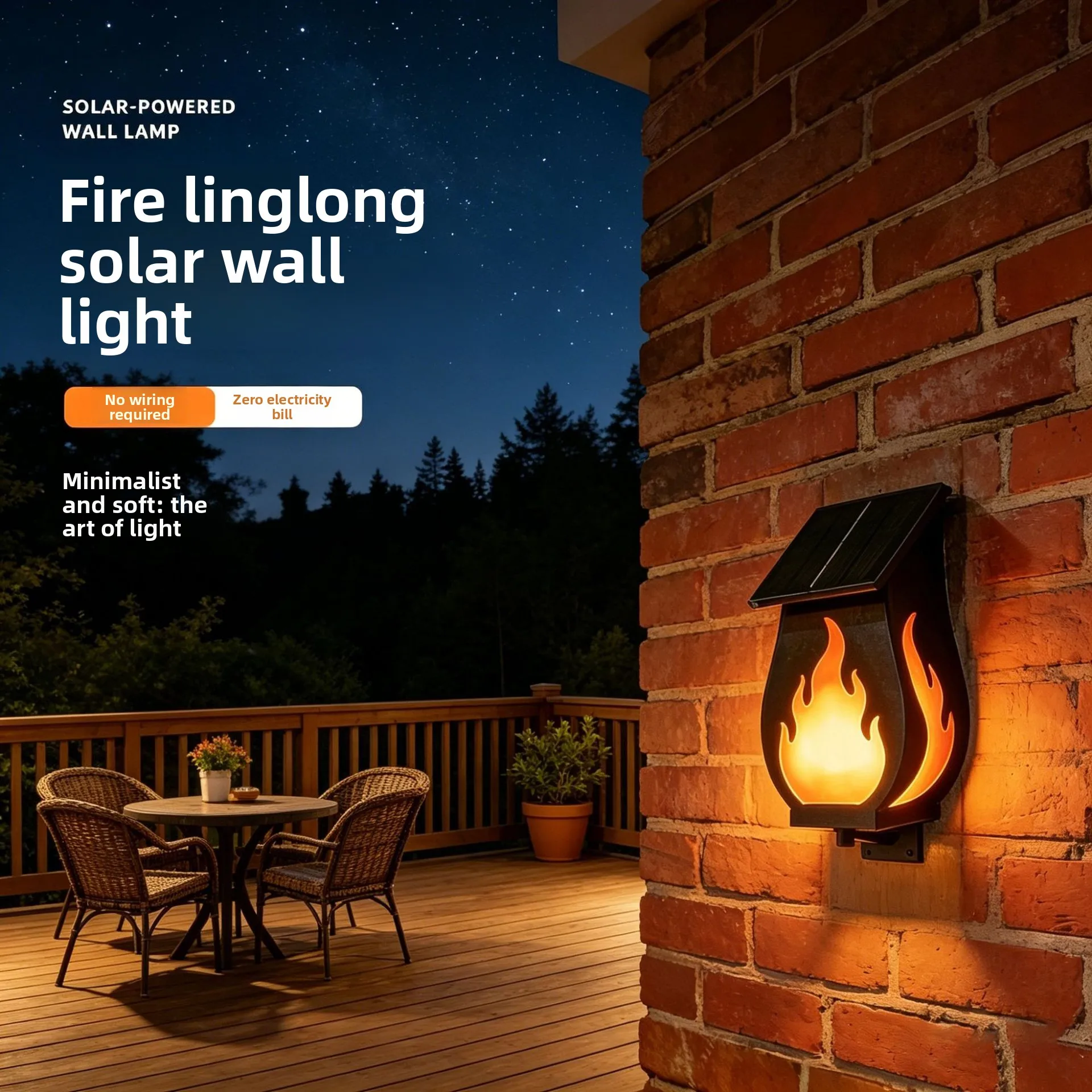 Solar Simulation Flame Light Outdoor LED Garden Waterproof Landscape Decoration Solar Wall Light
Solar Simulation Flame Light Outdoor LED Garden Waterproof Landscape Decoration Solar Wall Light