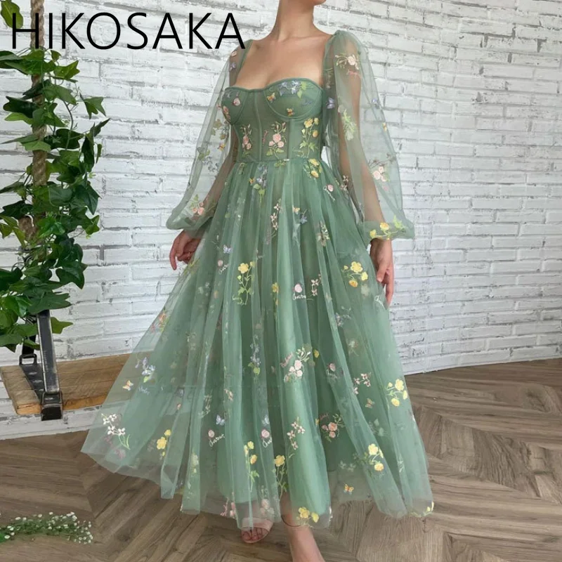 Green Embroidery Lace Prom Dresses Puff Sleeves A-Line Long Wedding Party Gowns Open Back Tulle Evening Dress 2024
Green Embroidery Lace Prom Dresses Puff Sleeves A-Line Long Wedding Party Gowns Open Back Tulle Evening Dress 2024