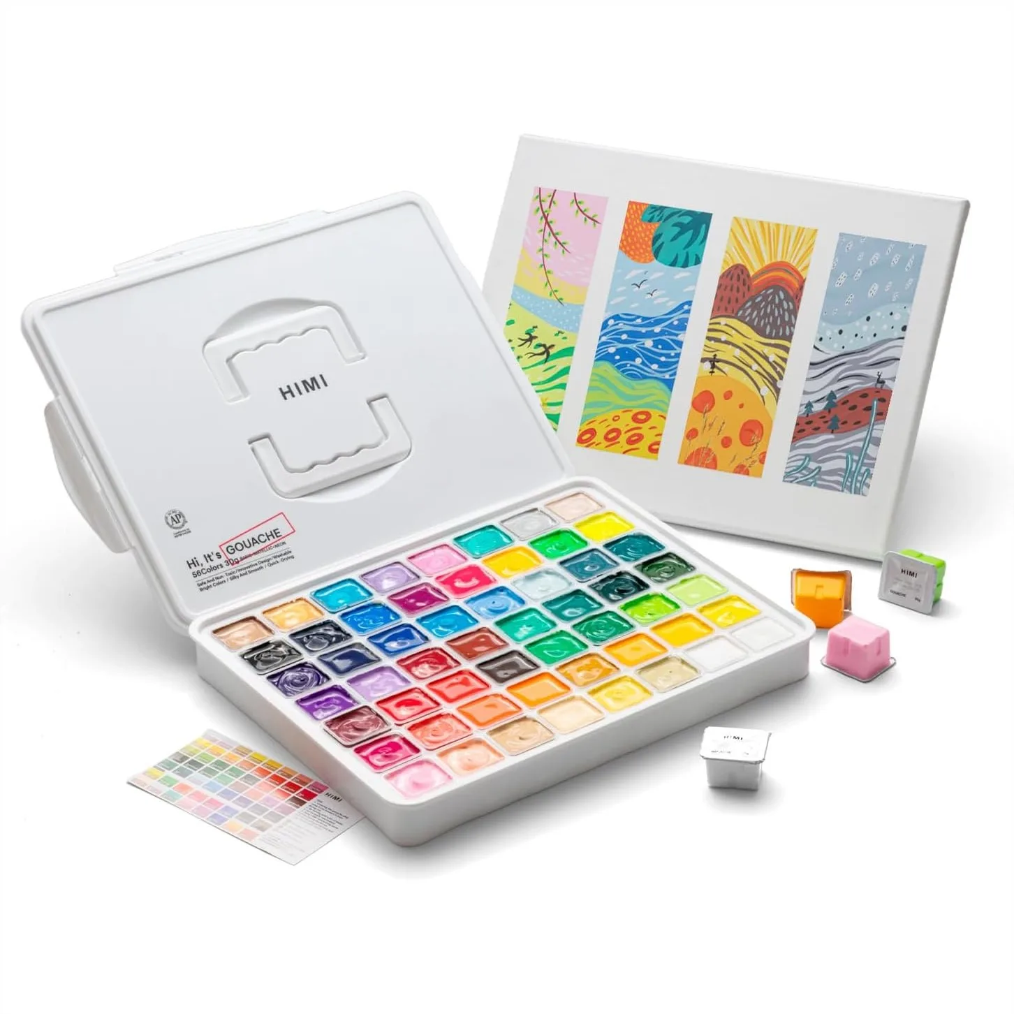 56 Colors Gouache Paint Set with Jelly Cup Design, 30g Each, Portable Carrying Case for Artists
56 Colors Gouache Paint Set with Jelly Cup Design, 30g Each, Portable Carrying Case for Artists