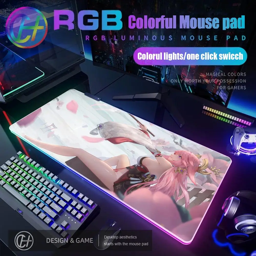 Yae Miko Mouse Pad RGB Gaming Mouse Pad Desk Mat HD Gamer Large LED Light XXL MousePads PC Computer Carpet
Yae Miko Mouse Pad RGB Gaming Mouse Pad Desk Mat HD Gamer Large LED Light XXL MousePads PC Computer Carpet
