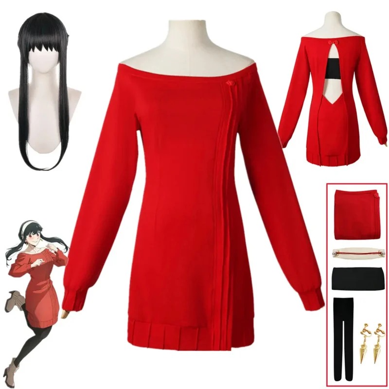 Anime SPY X FAMILY Yor Forger Cosplay Costume Skirt Women Sexy Red Sweater Mini Casual Dress Halloween Christmas Party Clothes
Anime SPY X FAMILY Yor Forger Cosplay Costume Skirt Women Sexy Red Sweater Mini Casual Dress Halloween Christmas Party Clothes