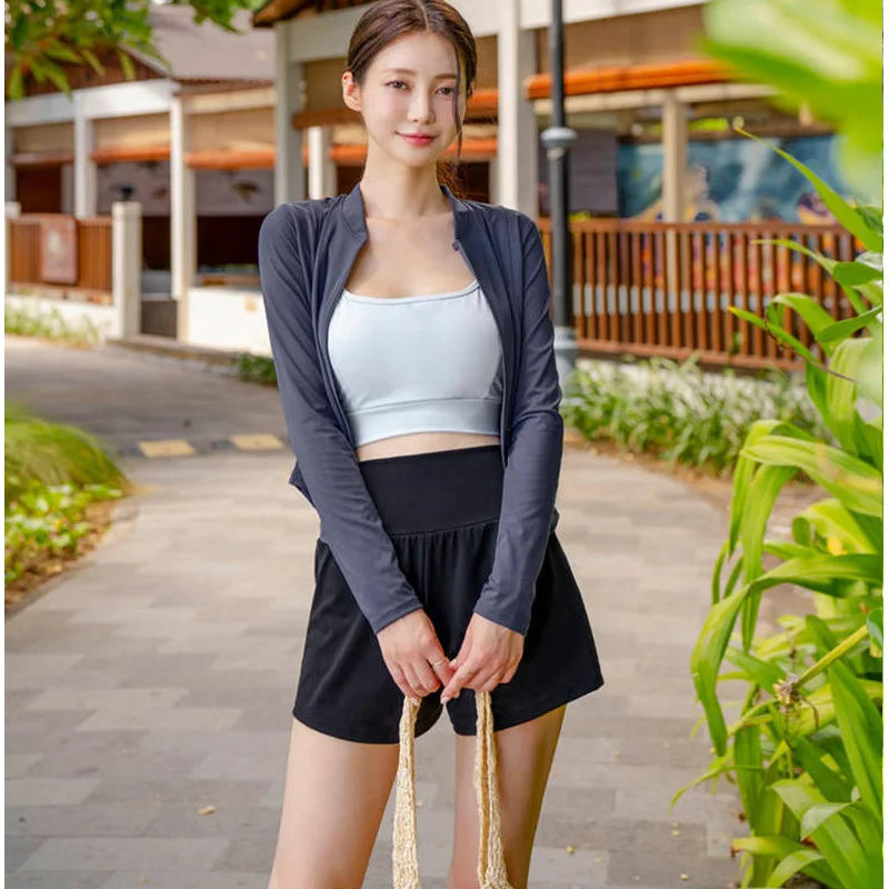 Rash Guard set of 4 pieces for Women Long Sleeve Zip Front UV Sun Protection Jacket Swim Shirt Bikini Tankini Swimwear Sunsuit
Rash Guard set of 4 pieces for Women Long Sleeve Zip Front UV Sun Protection Jacket Swim Shirt Bikini Tankini Swimwear Sunsuit