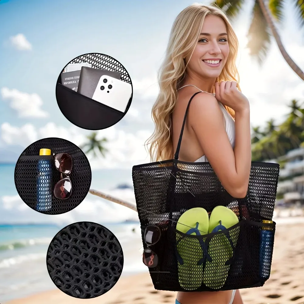 Women's Open Top Tote Bag, Polyester Woven Large Capacity Handbag for Beach, Travel and Shopping
Women's Open Top Tote Bag, Polyester Woven Large Capacity Handbag for Beach, Travel and Shopping