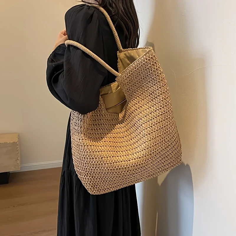 Large capacity women's vintage handmade straw woven rattan shoulder bag, Bohemian summer beach tourism vacation casual handbag
Large capacity women's vintage handmade straw woven rattan shoulder bag, Bohemian summer beach tourism vacation casual handbag
