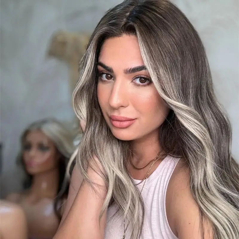 Ombre 13X6 Frontal Wig Pre Plucked 13X4 Transparent Lace Front Wig Highlight Ash Brown Body Wave 100% Human Hair Wig for Women
Ombre 13X6 Frontal Wig Pre Plucked 13X4 Transparent Lace Front Wig Highlight Ash Brown Body Wave 100% Human Hair Wig for Women