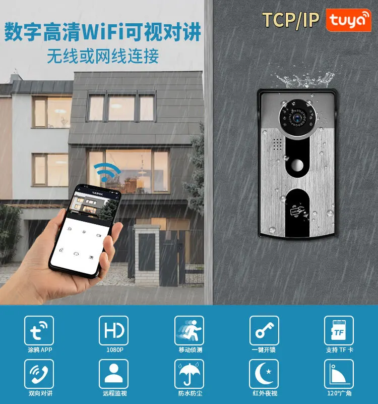 2MP 1080P Tuya APP Wireless TCP/ IP WIFI Doorbell Intercom Visual Door Viewer Wide Angle Video Door Phone Peephole Viewer
2MP 1080P Tuya APP Wireless TCP/ IP WIFI Doorbell Intercom Visual Door Viewer Wide Angle Video Door Phone Peephole Viewer