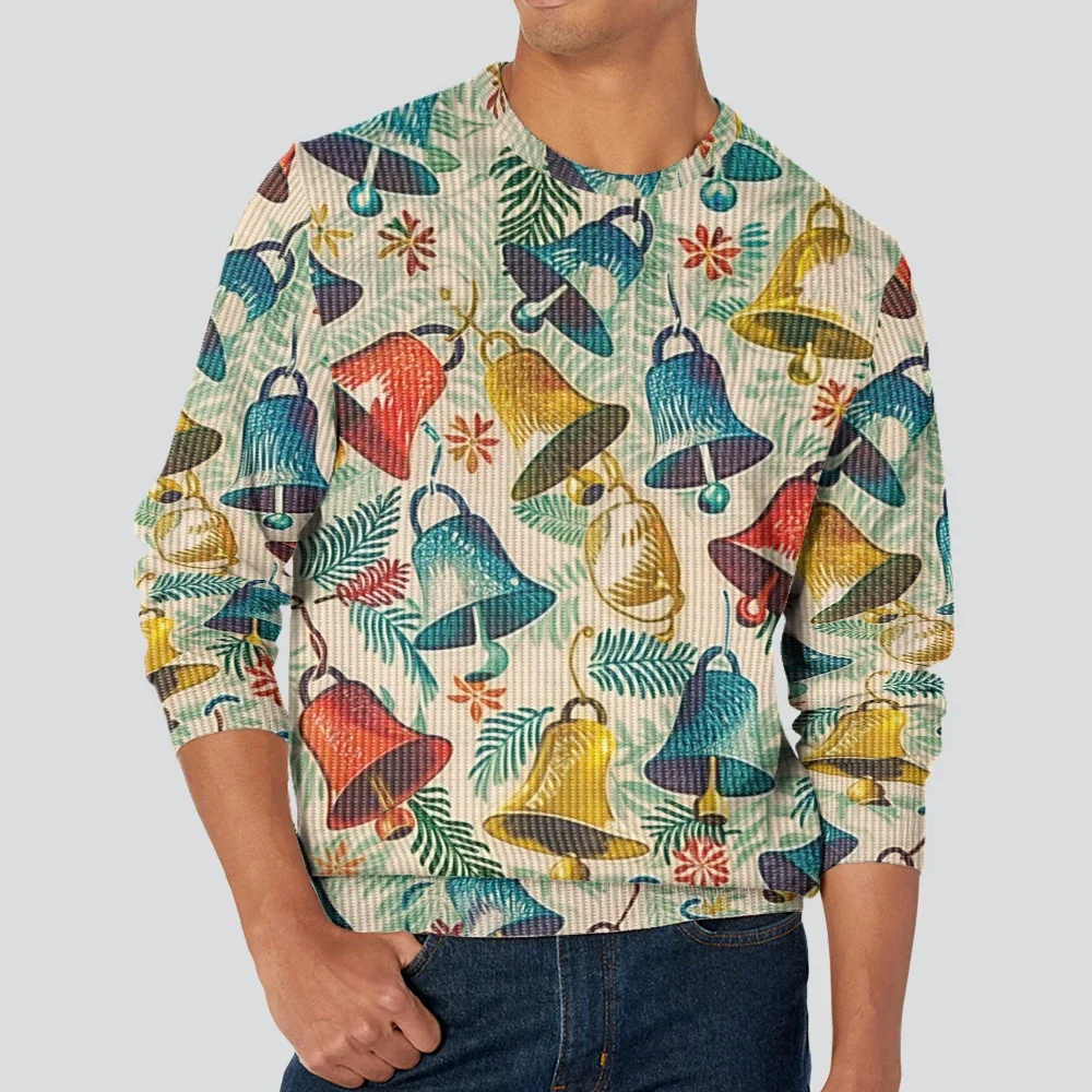 Colorful Christmas Bells Print Pullover Winter Long Sleeve Round Neck Sweatshirt Men's Casual Hoodie Funny Holiday Tops Outfits
Colorful Christmas Bells Print Pullover Winter Long Sleeve Round Neck Sweatshirt Men's Casual Hoodie Funny Holiday Tops Outfits