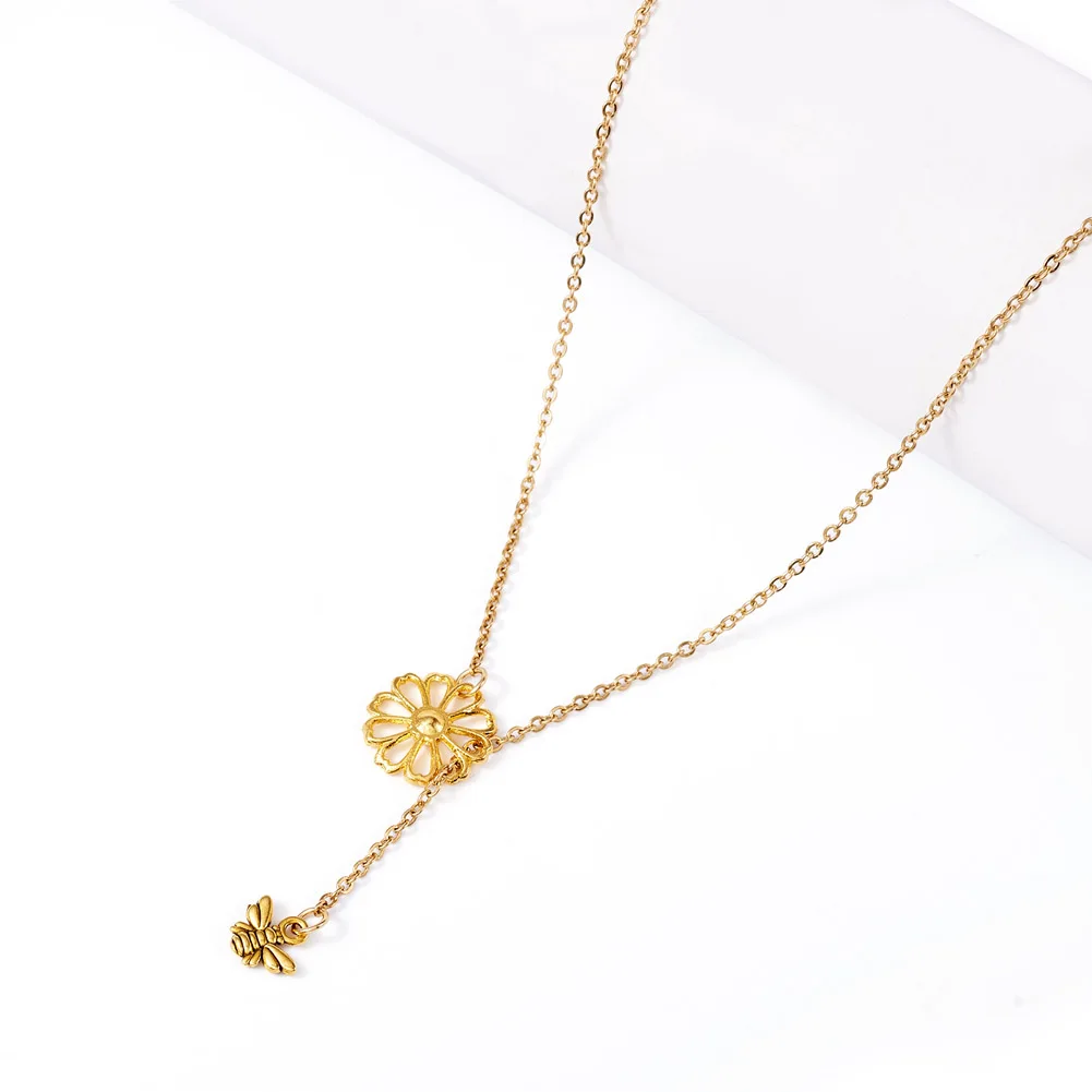 1pc Adjustable 304 Stainless Steel Cable Chain with Flower & Bees Alloy Charms for Lariat Necklaces Women Jewelry Accessories
1pc Adjustable 304 Stainless Steel Cable Chain with Flower & Bees Alloy Charms for Lariat Necklaces Women Jewelry Accessories